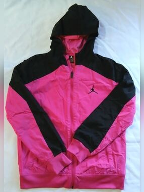 Jordan XL Pink and Black Hooded Jacket 13-15 YRS